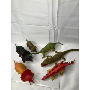 𝅺LOT of 6 Imperial Made in China Dinosaurs 1980's 80's Toys Collecatables